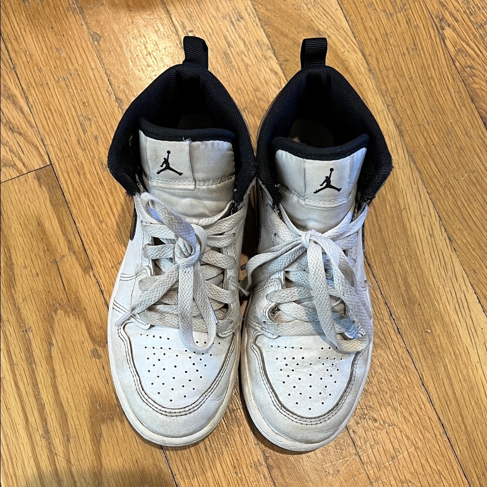 Jordan Kids White and Black High-Top Sneakers